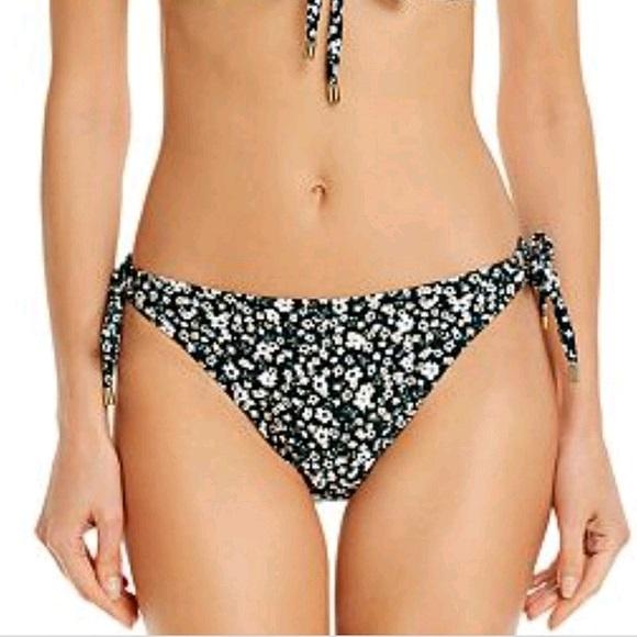 NWT Peony Petit Fleur 4 Green Floral Side Tie Cheeky Bikini Swim Bottom 100176