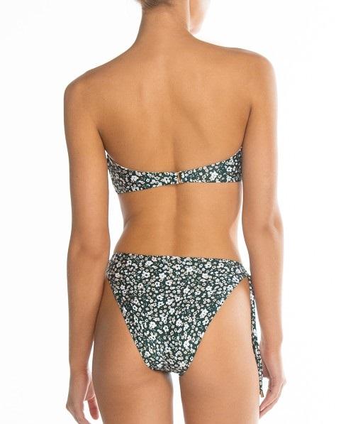 NWT Peony Petit Fleur 4 Green Floral Side Tie Cheeky Bikini Swim Bottom 100176
