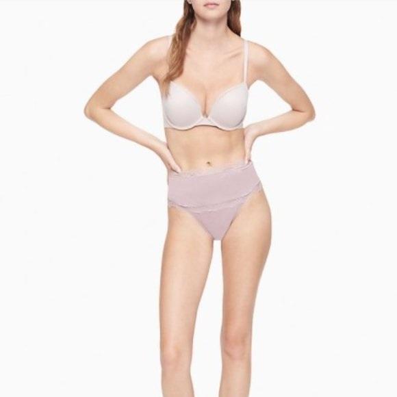 NWT Calvin Klein L Modal High Waist thong QD3776 Purple 100187