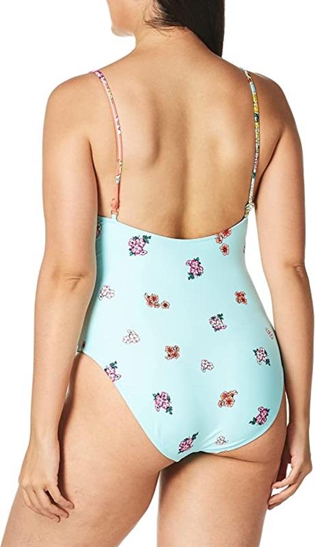 NWT Kenneth Cole Reaction Mosaic 1PC Swimsuit Pastel Colors 100194