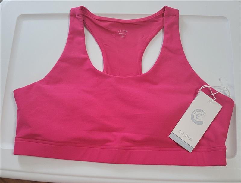 NWT Calme Endurance Sports Bra Sz XL Hot Pink 100259
