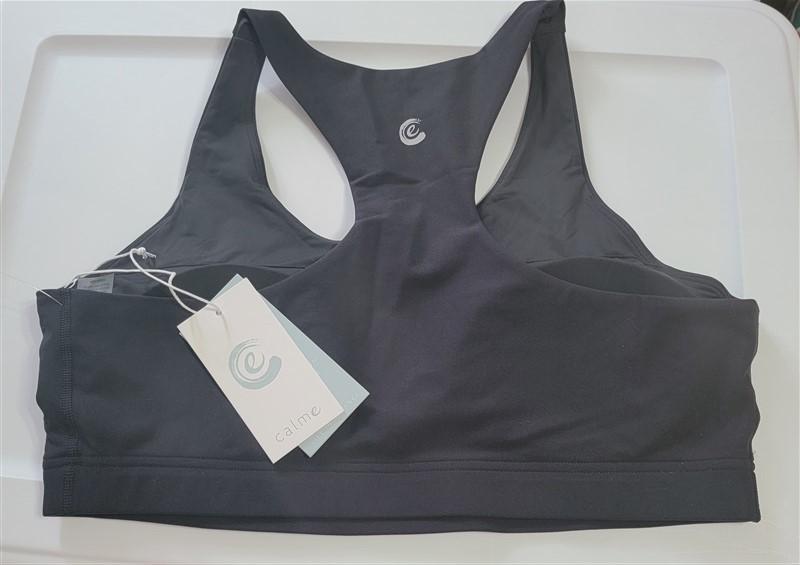 NWT Calme Endurance Sports Bra Sz XL Black 100260