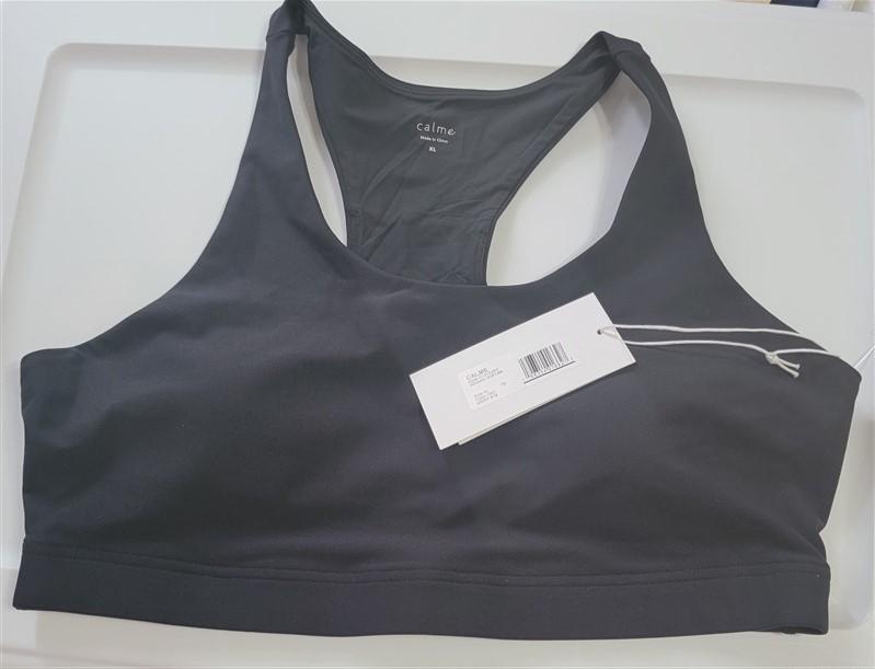 NWT Calme Endurance Sports Bra Sz XL Black 100260