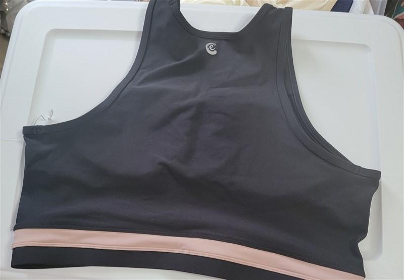 NWT Calme Criss Cross Sports Bra Sz XL Black Pink 100277