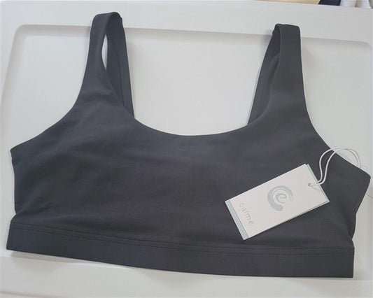 NWT Calme Endurance Scoop Sports Bra Sz XL Black 100289