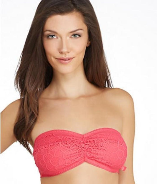 New Calvin Klein CK One SM Cotton Lace Bandeau Bralette Bra QF1165 Pink #100303
