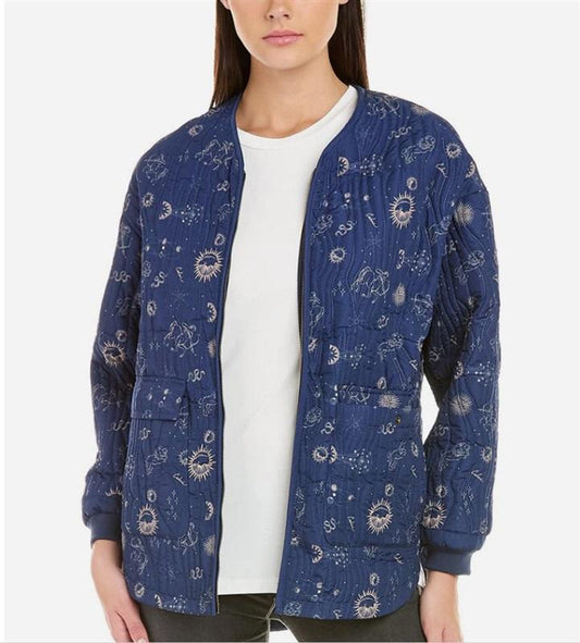 NWT Calme M Yessi Quilted Horoscope Moon & Stars Jacket 100307