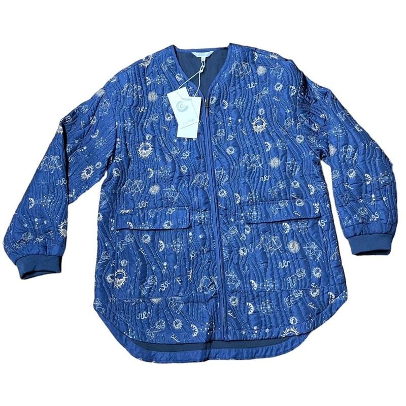 NWT Calme M Yessi Quilted Horoscope Moon & Stars Jacket 100307