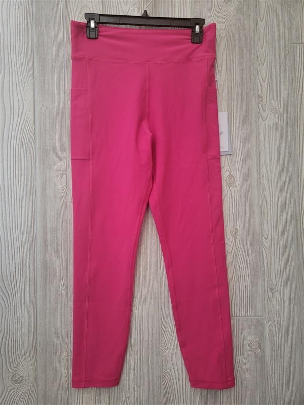 NWT Calme L ENDURANCE HIGH WAIST LEGGING 7/8 Pink 100324