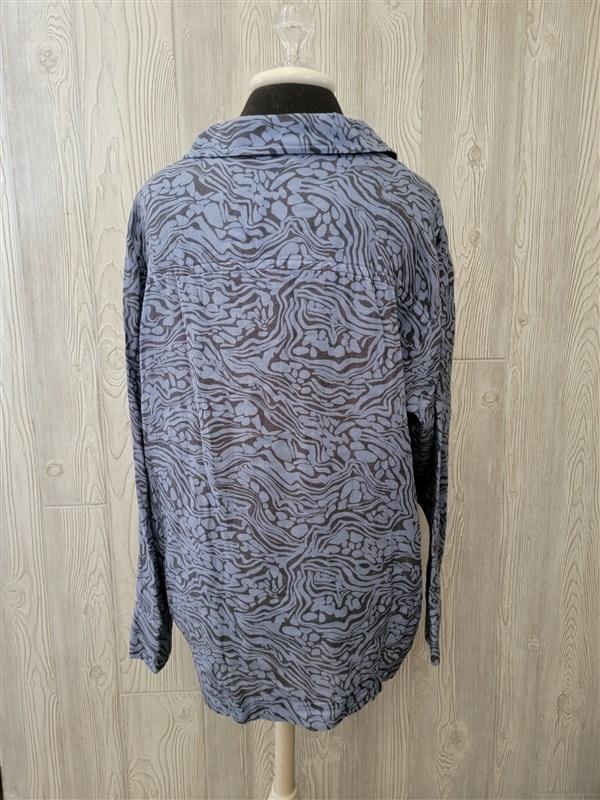 NWT Calme XL Double Pocket Shacket Button up Shirt Jacket Blue 100352