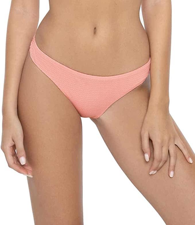 NWOT Pilyq Coral Coast L Solid Smocked Full Bikini Swim Bottom #100370