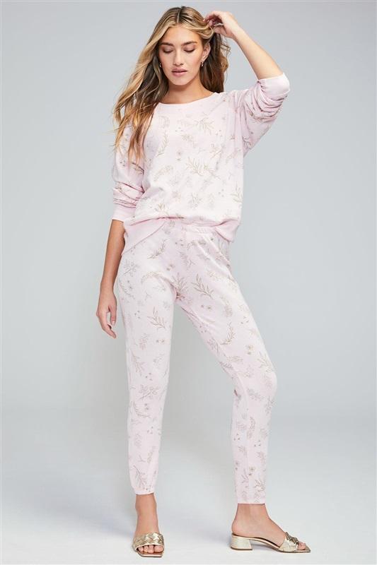 NWT Wildfox L Mistletoe Knox Pant Pink Gold 100430
