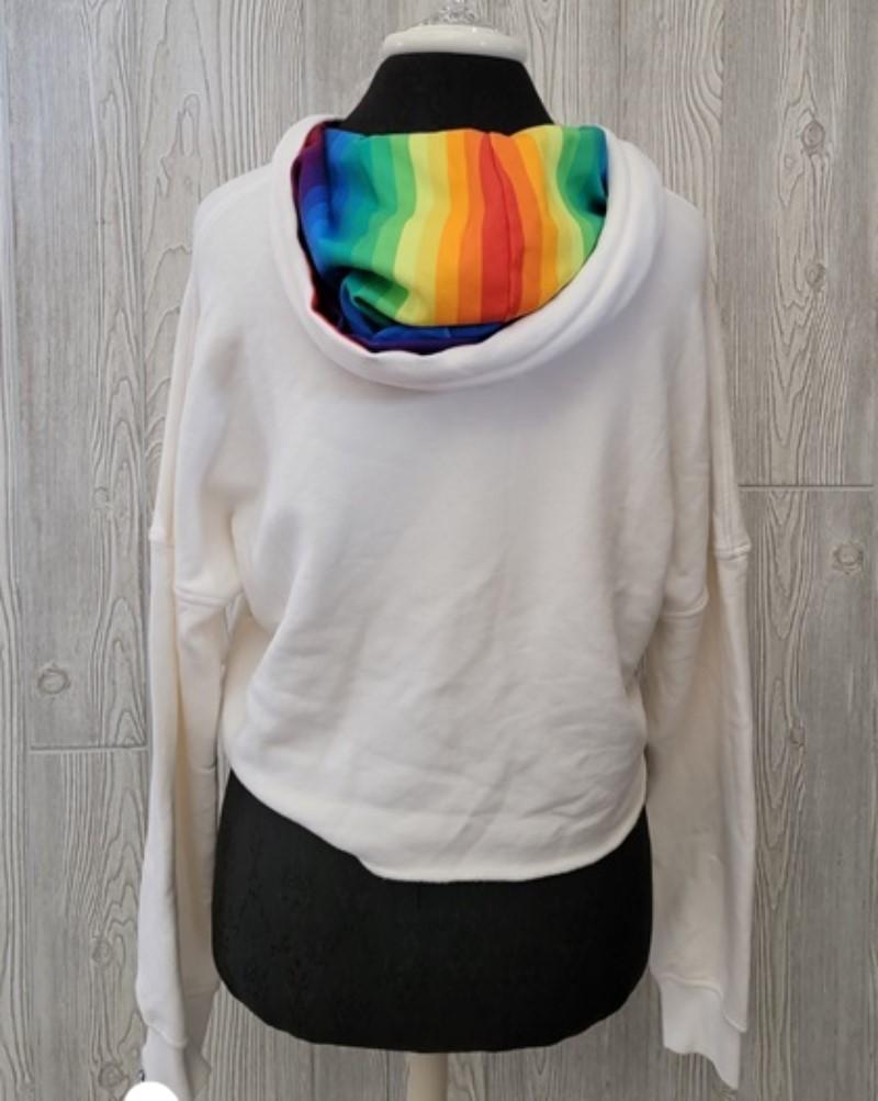 NWOT UGG XS Sequin PRIDE Keira Cropped Hoodie 100439