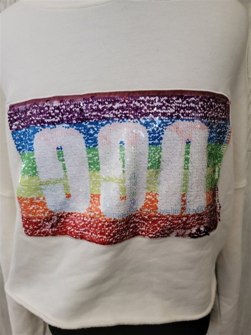 NWOT UGG XS Sequin PRIDE Keira Cropped Hoodie 100439