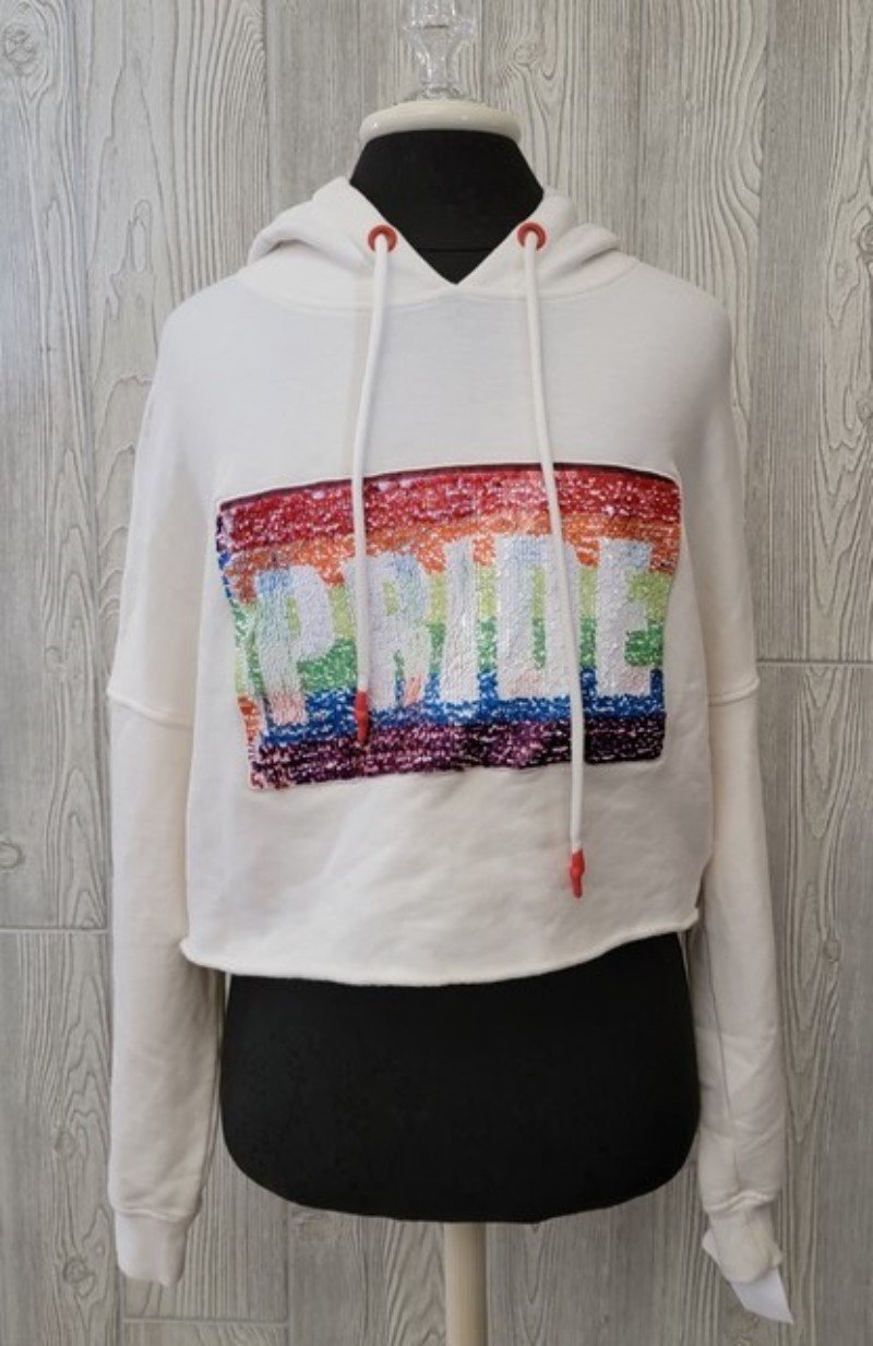 NWOT UGG XS Sequin PRIDE Keira Cropped Hoodie 100439