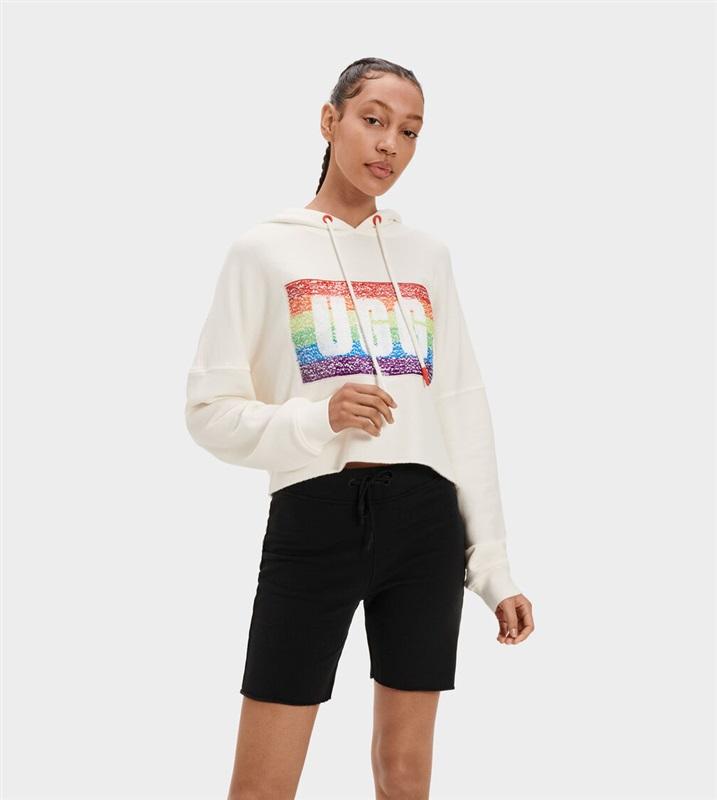 NWOT UGG XS Sequin PRIDE Keira Cropped Hoodie 100439