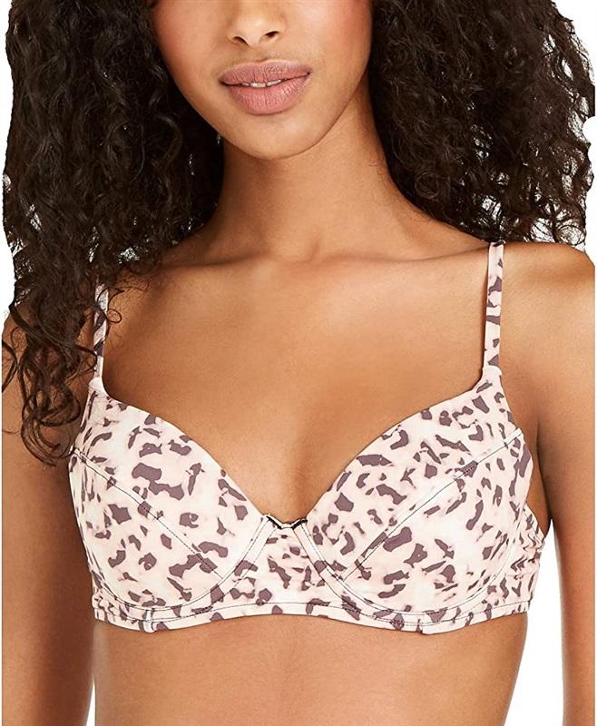 NWOT We Wore What Lydia M Tortoiseshell Underwired Bikini Swim Top #100452