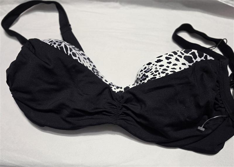 NWOT Coco Reef Cast Black 32/34D Animal Print Underwired Bikini Swim Top #100458