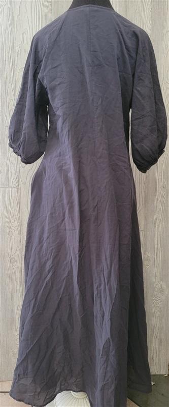 NWT Calme XS V neck Buttoned Raglan Dress Gray Crinkle Gauze 100464
