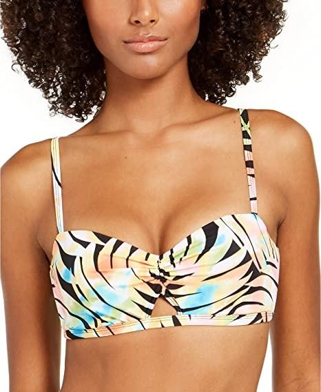 NWT Sundazed Becky 36D Tie-Dye Palm Ruched Underwired Bikini Swim Top #100497