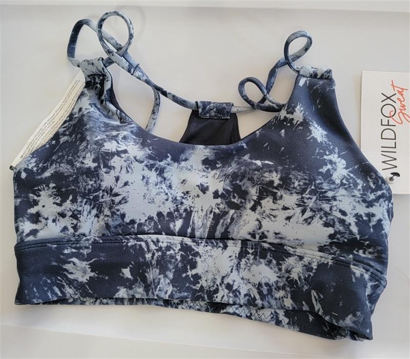 NWT WildFox S Tie Dye Punch Sports Tank Bra Blue 100540