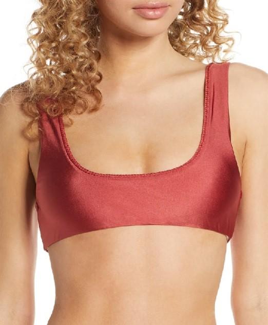NWOT Dolce Vita Trail Blazer M Solid Rust Braided Bikini Swim Top #100547