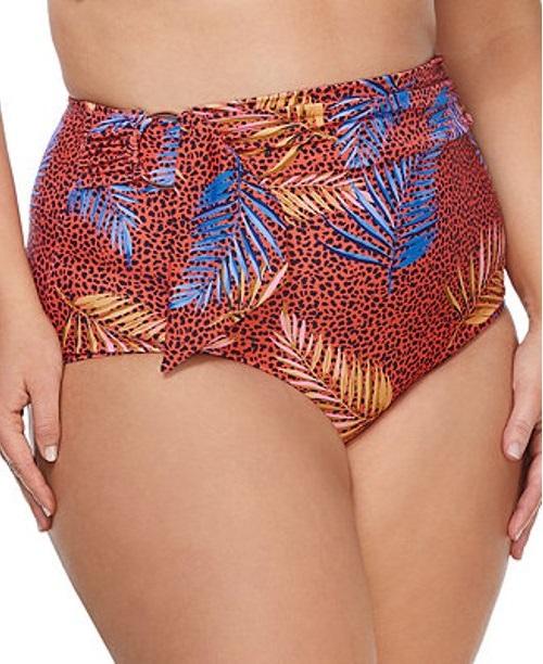 NWT Raisins Fairfax SZ 16W Animal Palm High-Waist Bikini Swim Bottom #100558