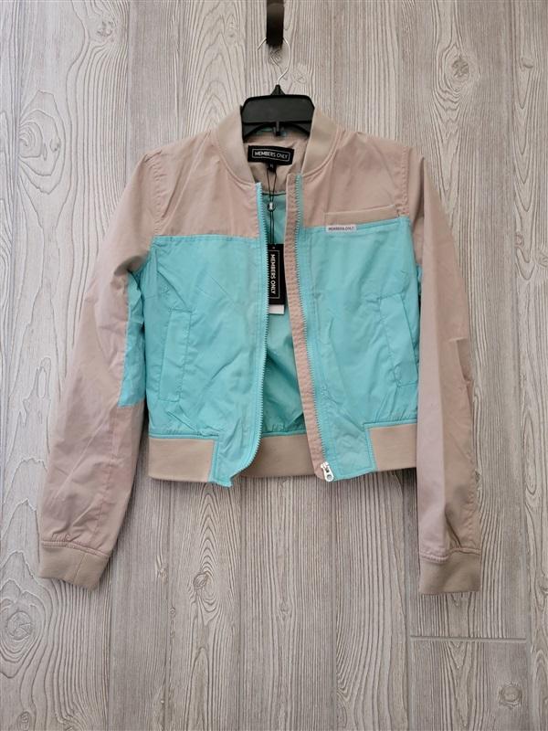 NWT Members Only XS Original Jacket Khaki & Blue Colorblock Baseball 100589
