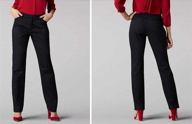 NWT Lee 18 M Wrinkle Free Straight Leg Pants Black 100640