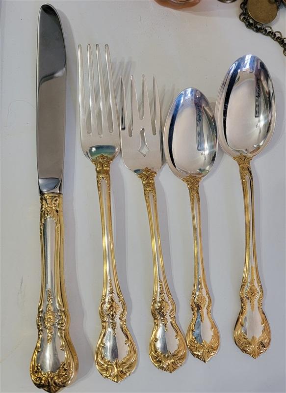 NWT Towle 5pc Place Setting Old Masters Sterling Gold Flatware +Box