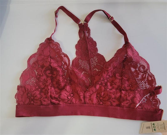 NWT HAH Intimates M SistHAH Bralittle Racerback Bralette Burgundy 100667