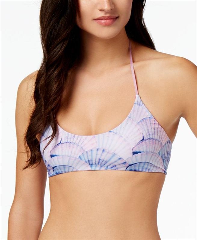 NWT Dolce Vita Shell-Ful Day XS Scoop-Neck Halter Bikini Swim Top #101698