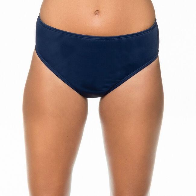 NWOT Nautica Hold The Line SZ14 Solid Navy High-Waist Bikini Swim Bottom #101699