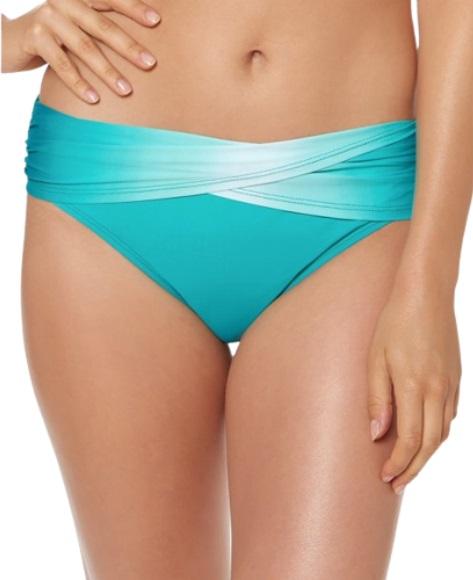NWT Bleu Rod Beattie Sea Dive SZ 6 Green Banded Bikini Swim Bottom #101707