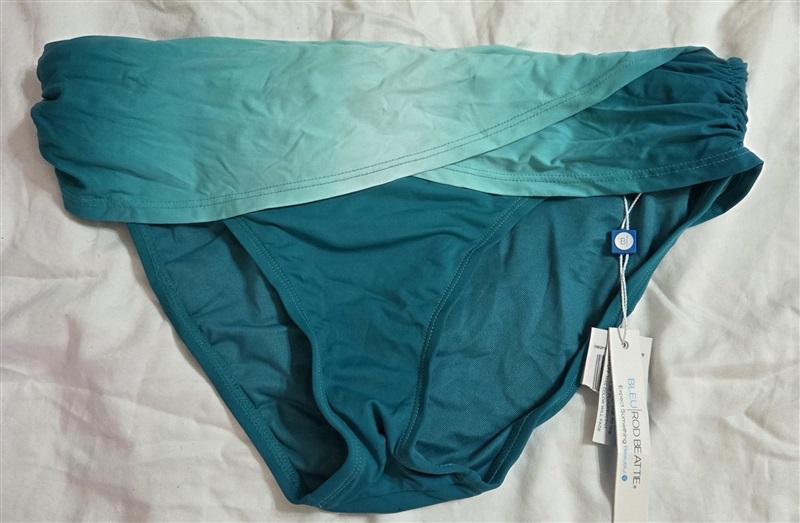 NWT Bleu Rod Beattie Sea Dive SZ 6 Green Banded Bikini Swim Bottom #101707