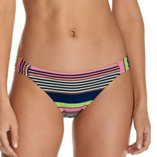 NWT Raisins Calafia Laguna S Striped Shirred Cheeky Bikini Swim Bottom #101789