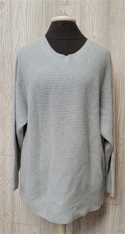 NWT Calme XL Color Block Wool Cashmere Crew Neck Sweater 102822