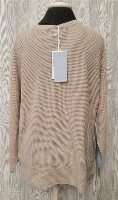 NWT Calme XL Color Block Wool Cashmere Crew Neck Sweater 102822