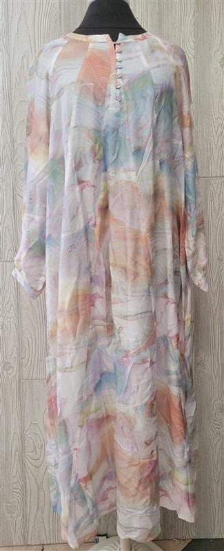 NWOT Calme M Button Down V Neck Kaftan Maxi Dress 102824