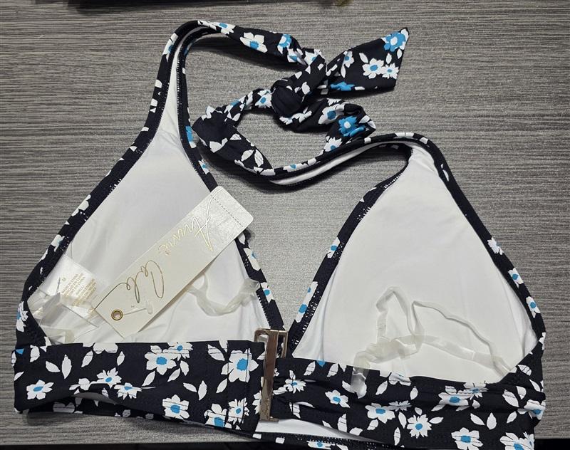 NWT Anne Cole Beautiful Bunches M Floral V-Neck Triangle Bikini Swim Top #102869