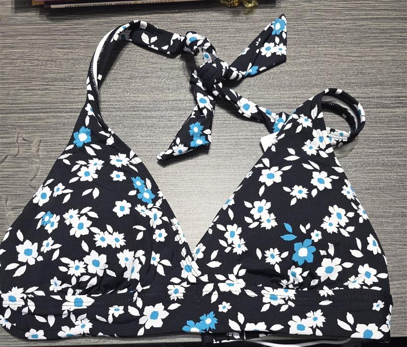 NWT Anne Cole Beautiful Bunches M Floral V-Neck Triangle Bikini Swim Top #102869