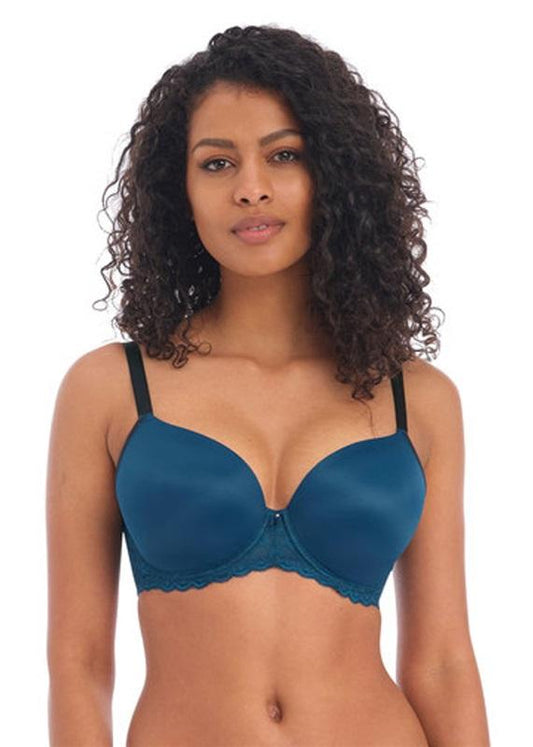 NWOT Freya 32J US Offbeat Demi T-shirt Bra AA5450 Blue 102877