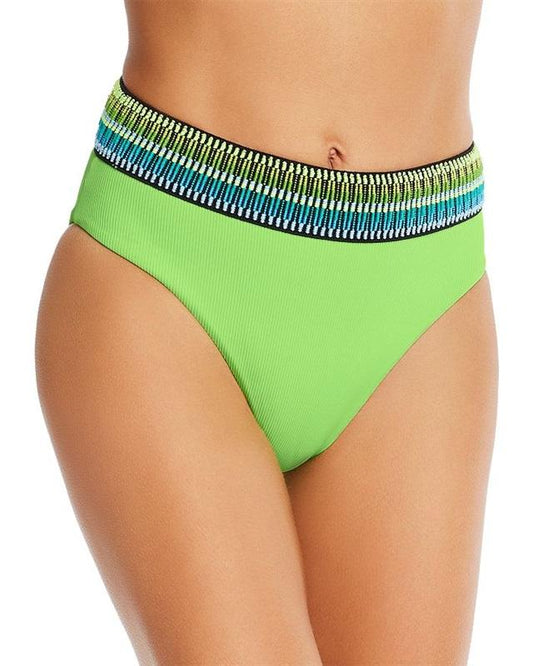 NWT Peixoto Kiwi Zoni XS Banded Ribbed High-Waisted Bikini Swim Bottom #102879