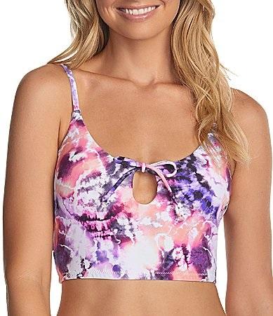 NWT Raisins Torquay Aruba S Tie-Dye Keyhole Cropped Bikini Swim Top #102918
