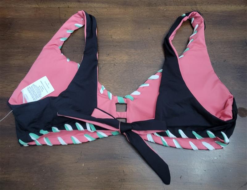 NWT Becca Camille S Reversible Keyhole Scoop Neck Bikini Swim Top #102957