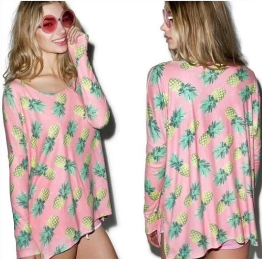 NWOT Wildfox S Pineapple Palace Sweatshirt in Pink 102977