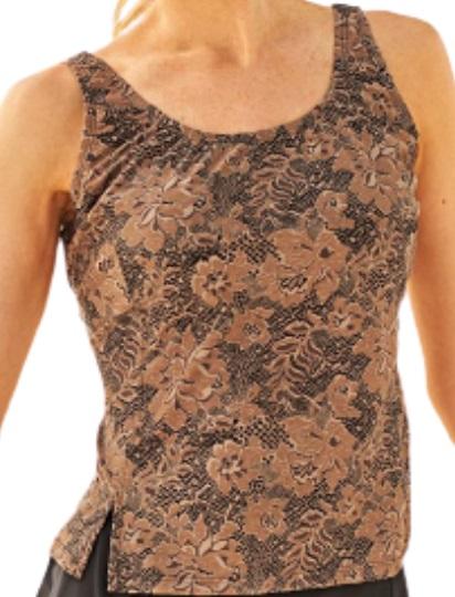 NWT Blair Lace SZ 12 Floral Animal Print Scoop Tankini Swim Top #102981