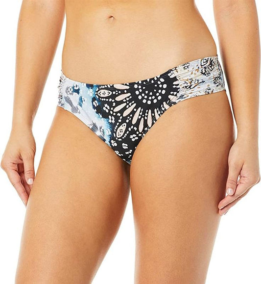 NWT Kenneth Cole Across The Atlantic M Shirred Cheeky Bikini Swim Bottom #102988