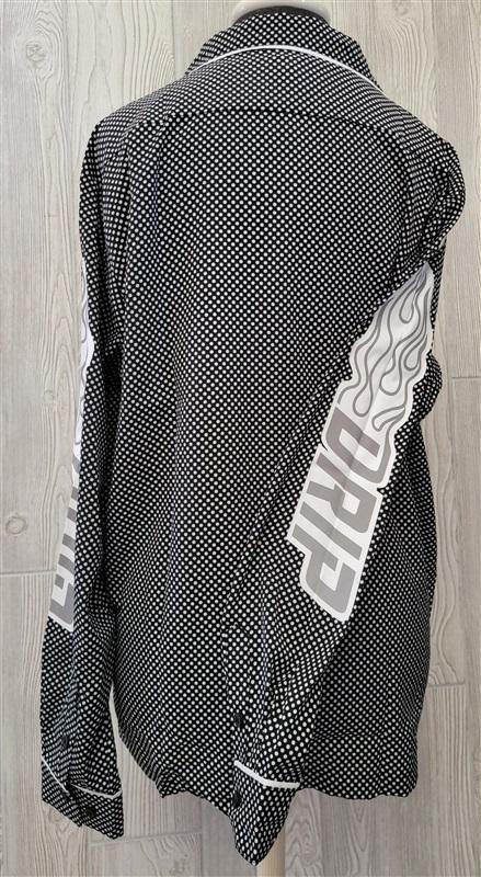 NWT EPTM S The Perfect Example Drip Flame Black Polka Dot Shirt 103057