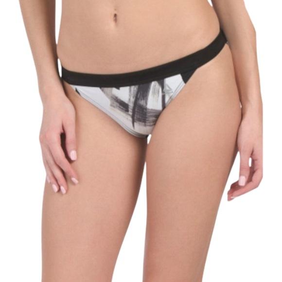 NWT Reebok Smoke M Gray Single Strap Full Bikini Swim Bottom #103069